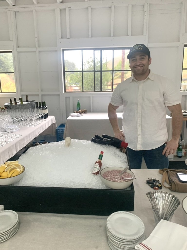 Oyster & wine station for an offsite