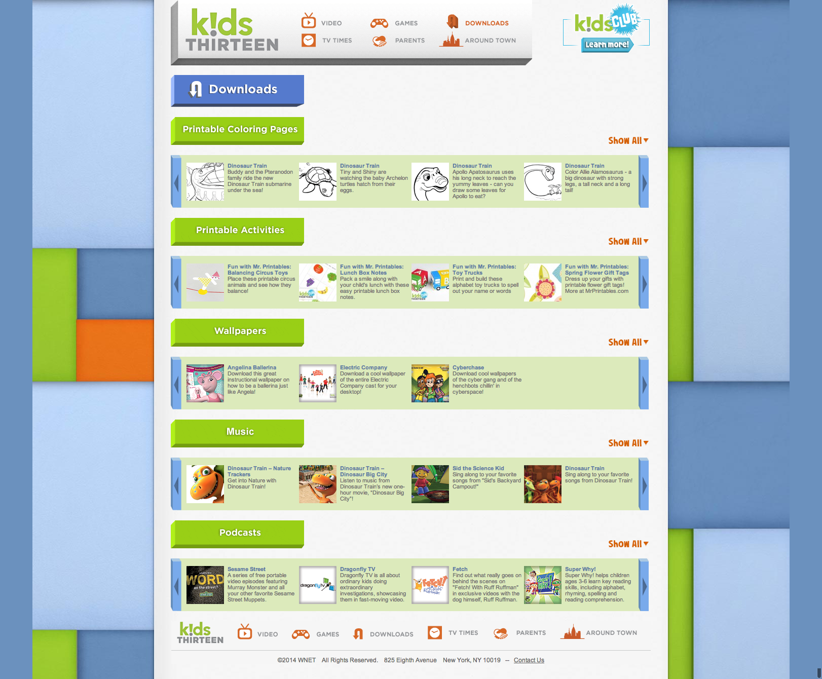 Templates were created to accommodate the interior pages.