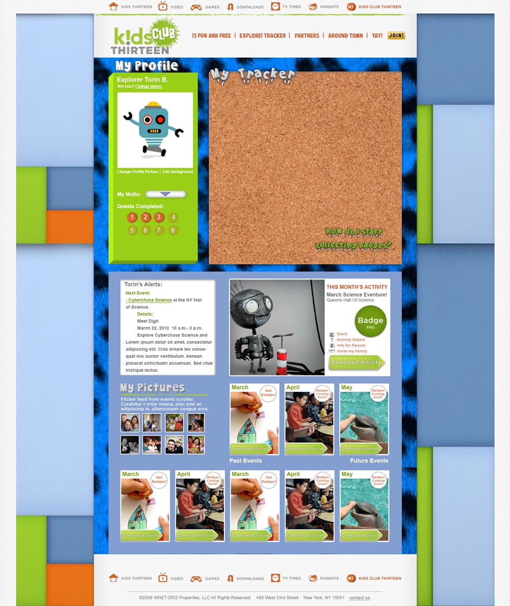 Profile page were designed but not implemented.