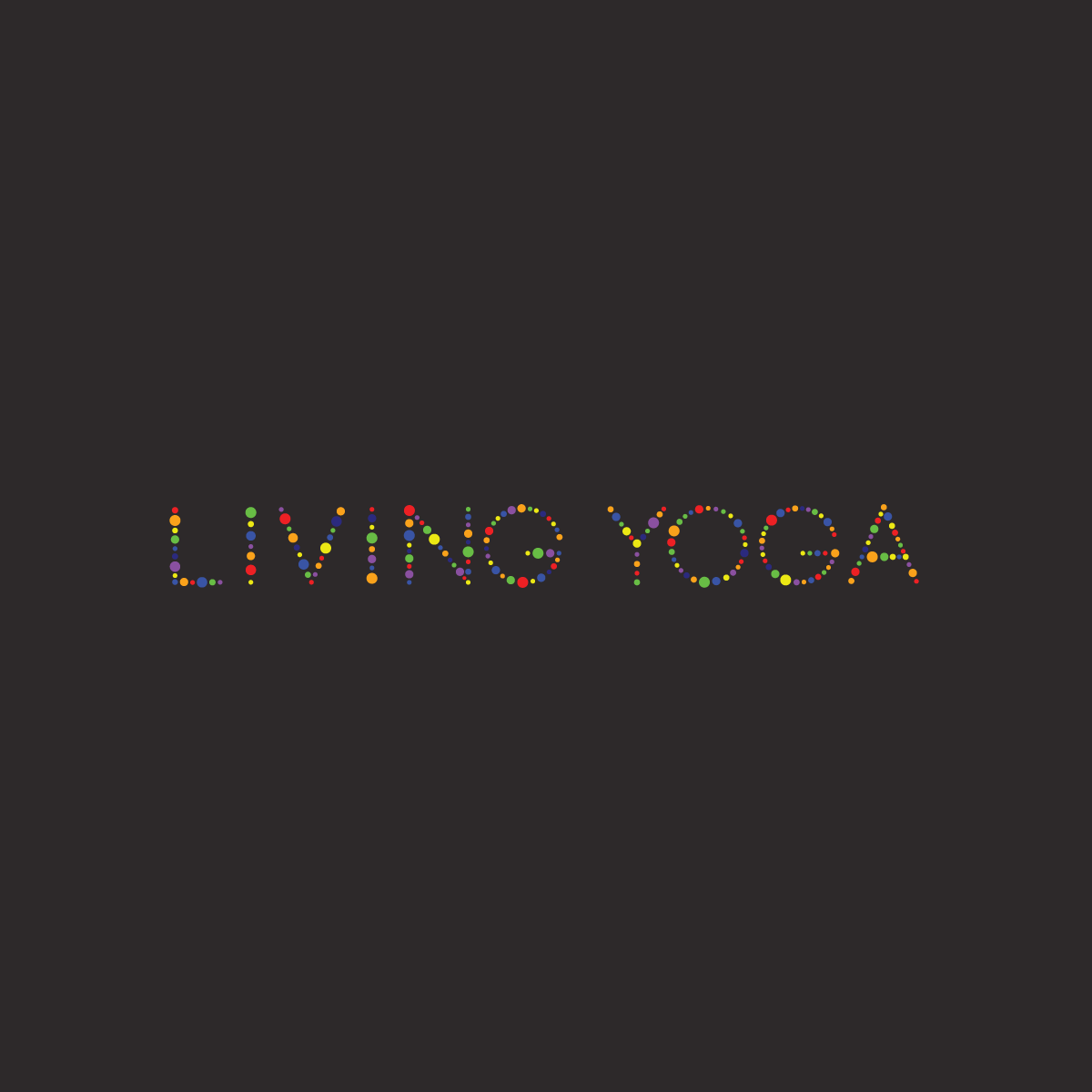  The Living Yoga client wanted a typographic identity that encompassed some of the energies that surround the art of yoga.  We chose a simple and clean typographic approach that also embodied the 7 chakras. We achieved this by making up each letter w