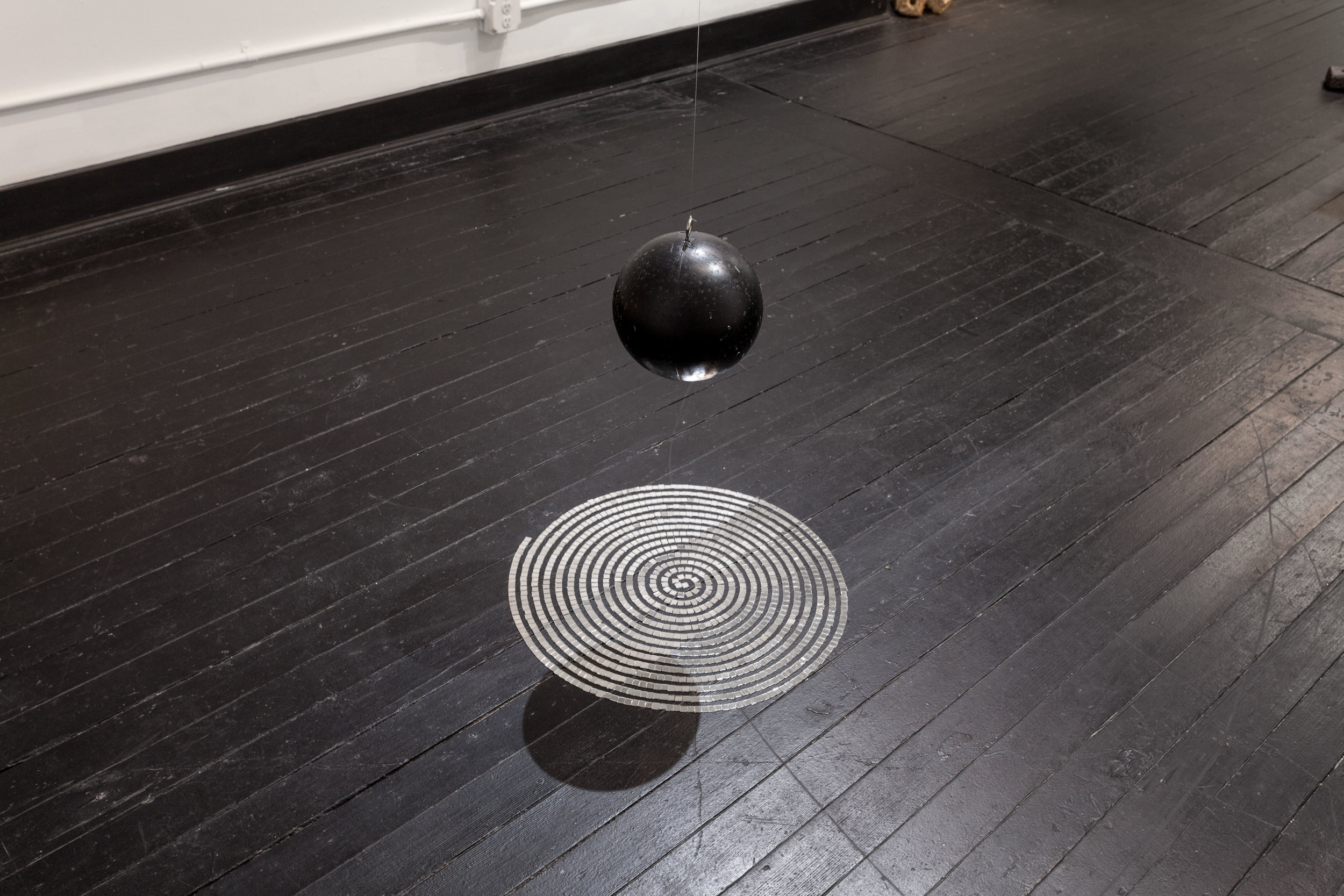my boring patterns rippled and stared back, 2015, dismantled disco ball