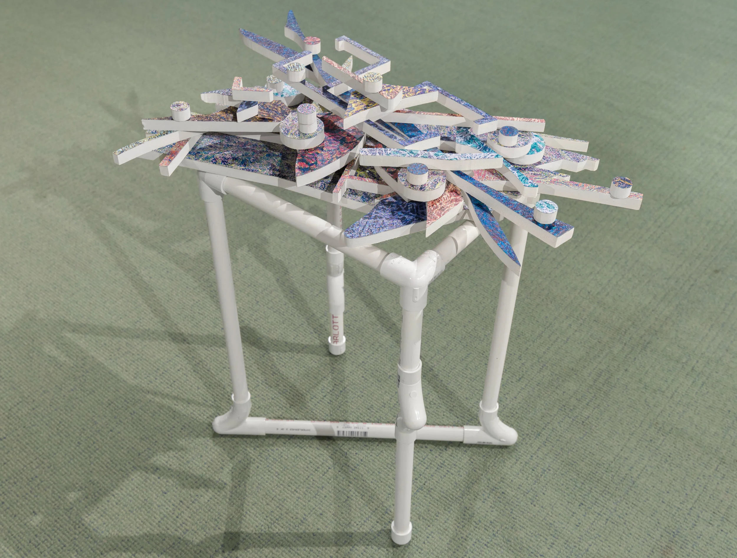 Untitled, Woodblock Print, PVC pipe & MDF board, Shoreline Community College, 2017