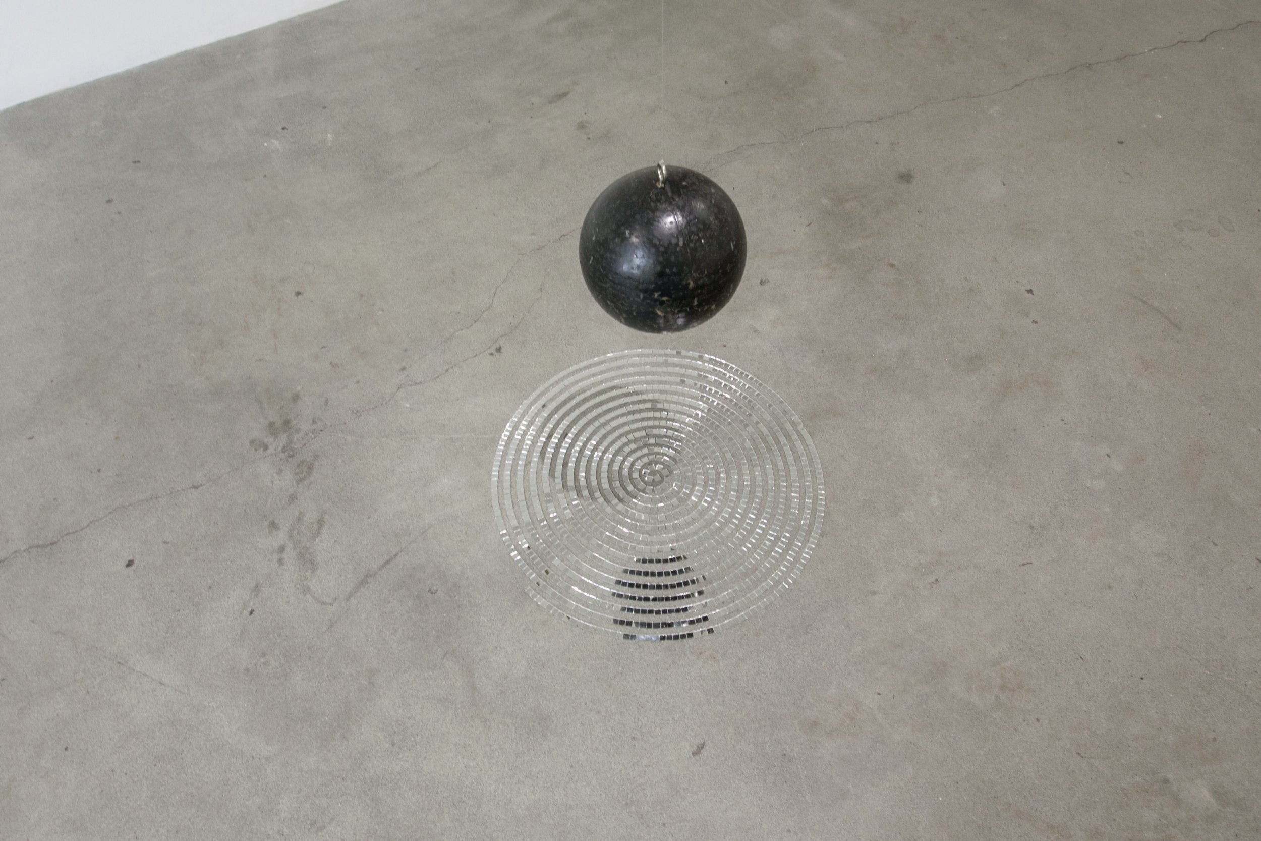 My Boring Patterns Rippled and Stared Back, 14" x 14" x 16", Dismantled Disco Ball, 2015