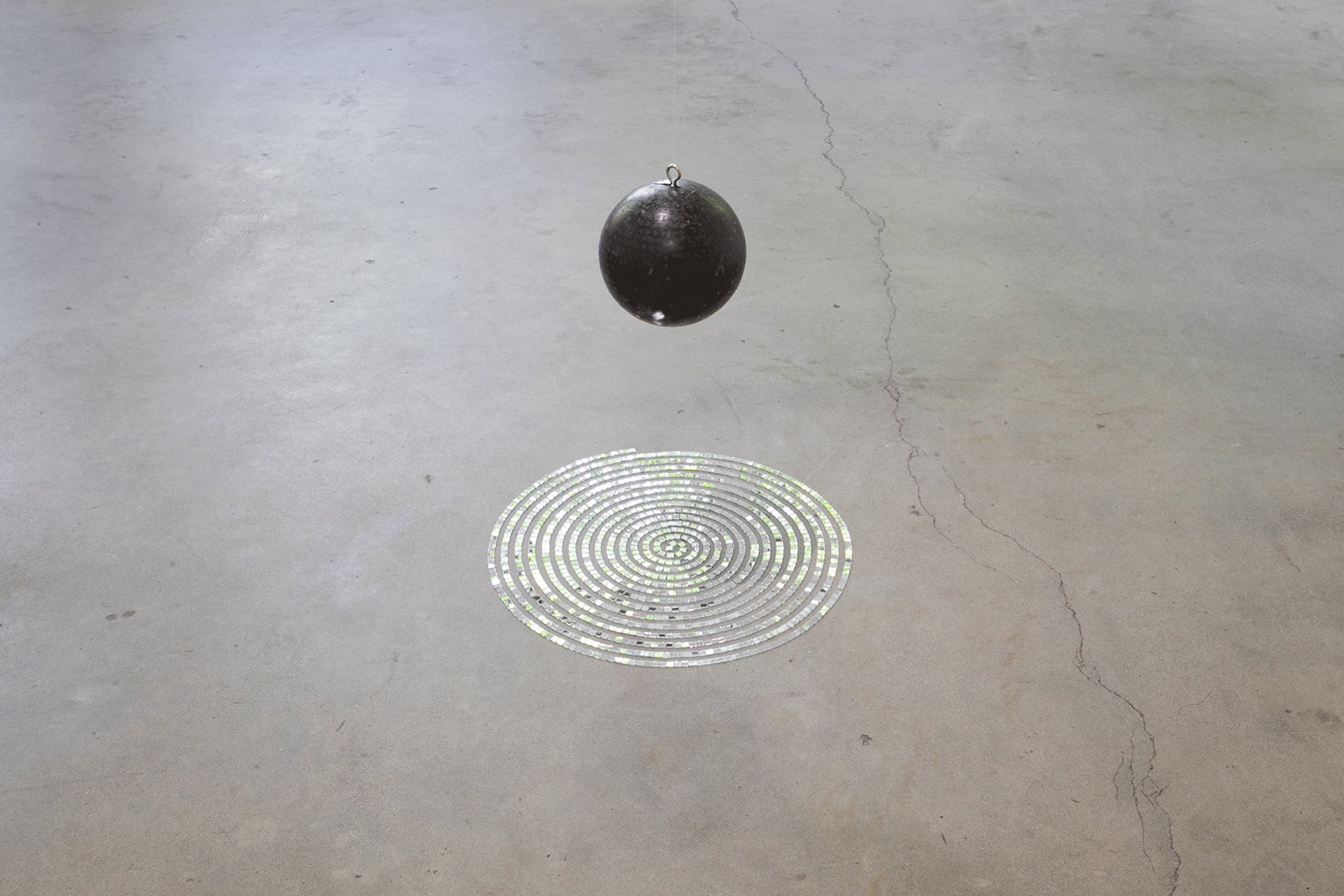 My Boring Patterns Rippled and Stared Back, 14" x 14" x 16", Dismantled Disco Ball, 2015