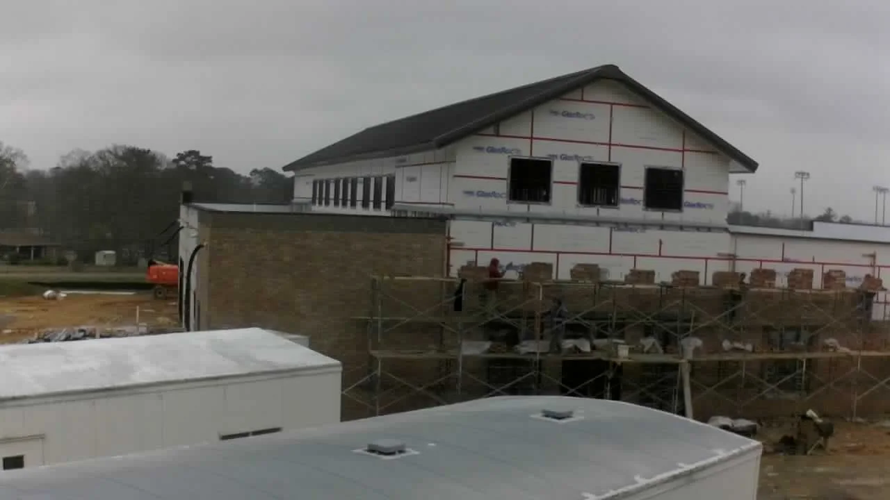 Bricking continues on the Phase 1 building project. (Jeremy Hagood/ JFN)