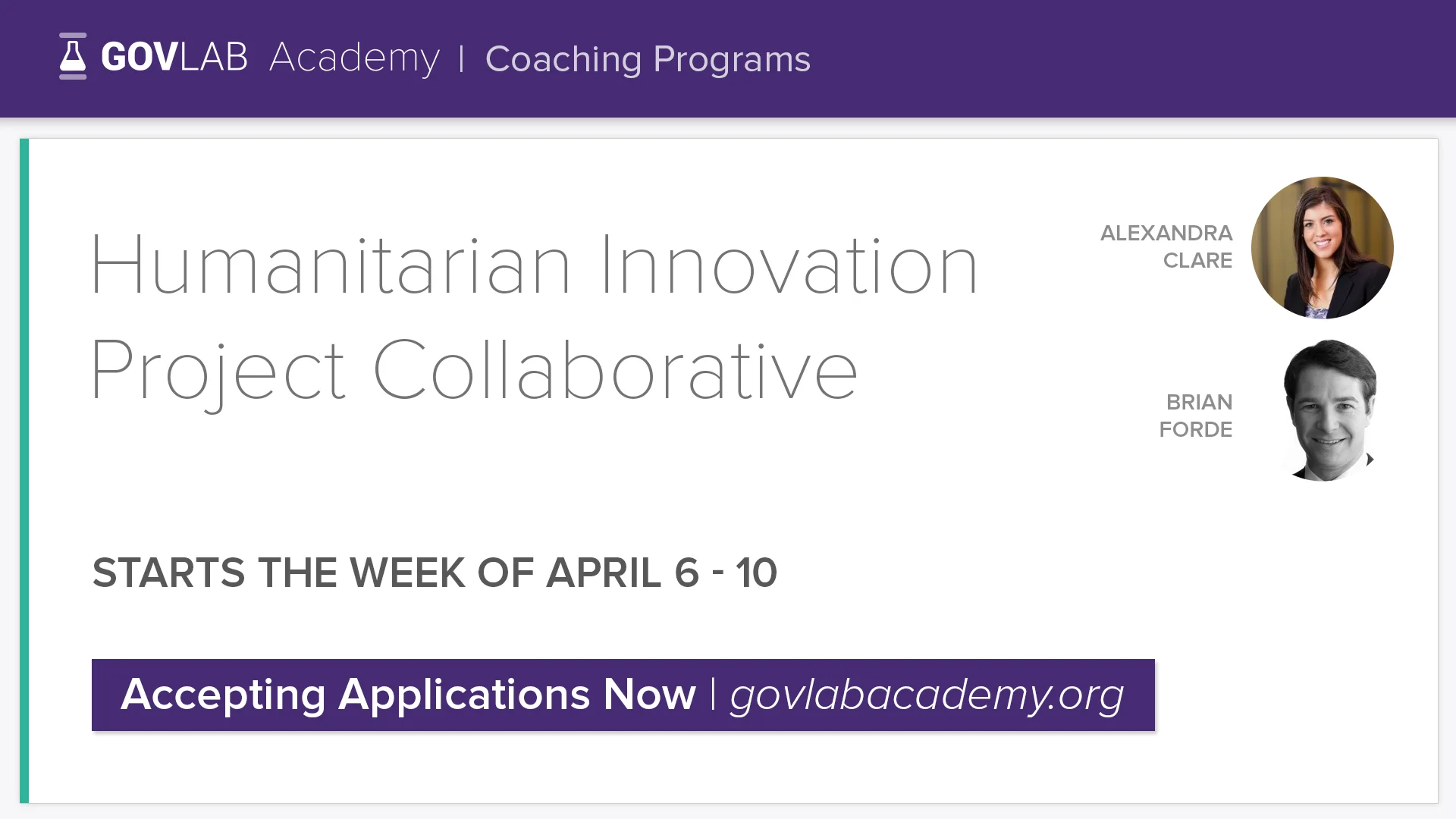 [APPLY NOW] Free Incubator for Disaster and Humanitarian Innovation!