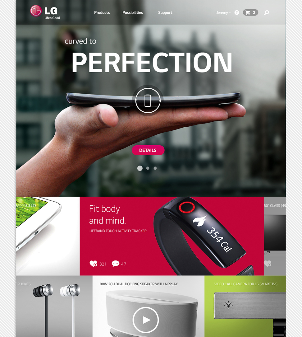 LG.com pitch - Home Page
