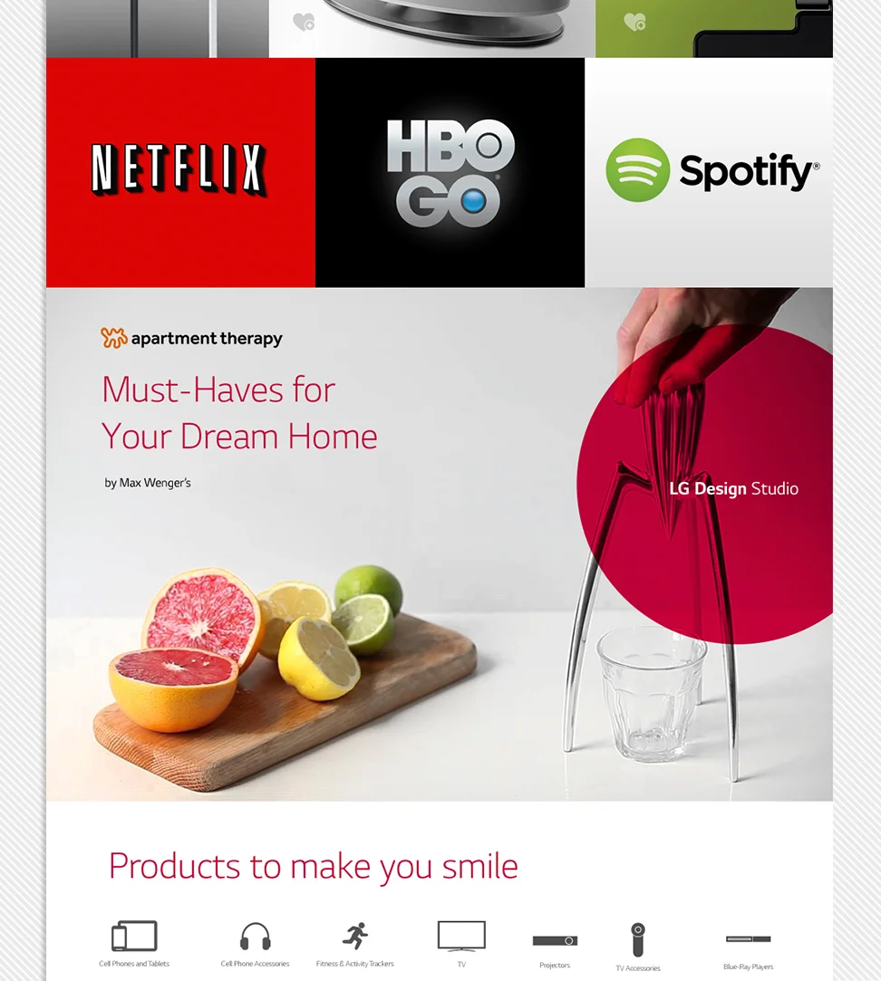 LG.com pitch - Home Page