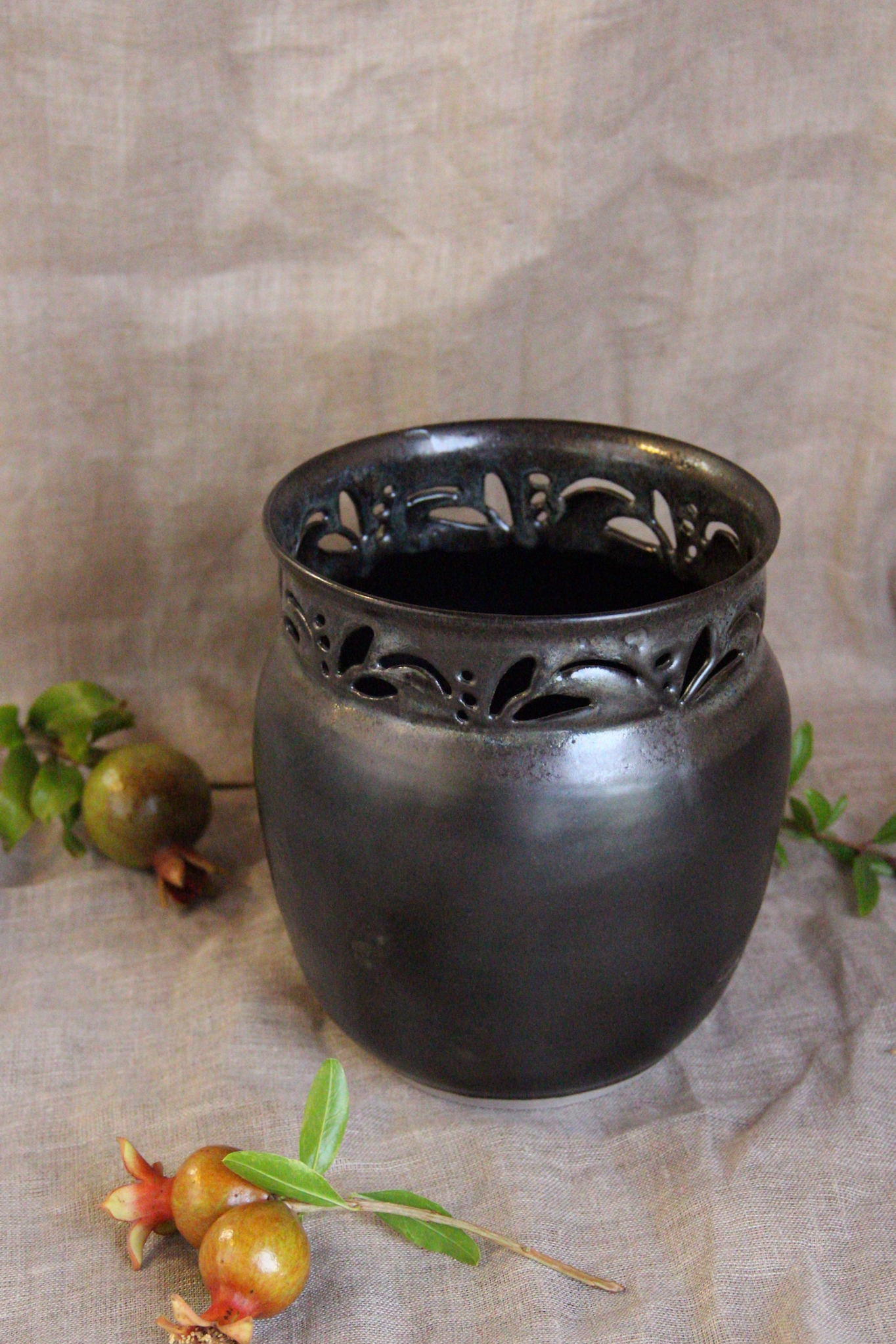 Black Cutout Vase