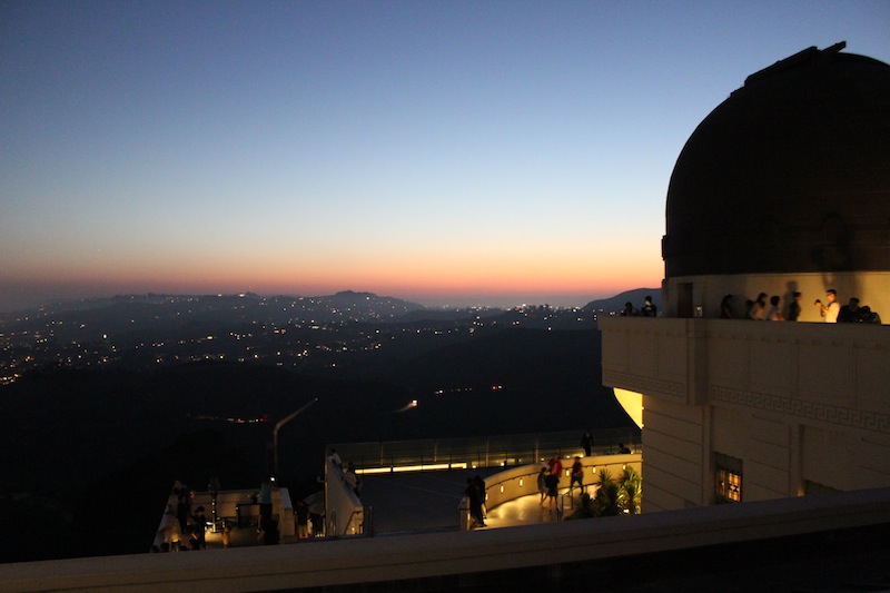The view from Griffith Observatory at sunset. We arrived about an hour before and had a great view of the Hollywood Sign, the valley, and the sweeping city, which became more beautiful as the sun set and twinkling lights filled the expanse.