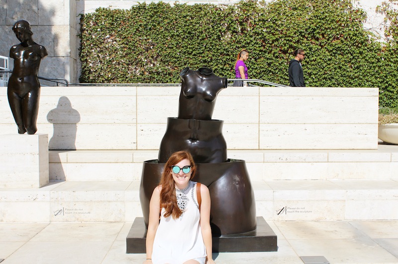 Chillin' with a statue that reminds me of a Russian nesting doll.