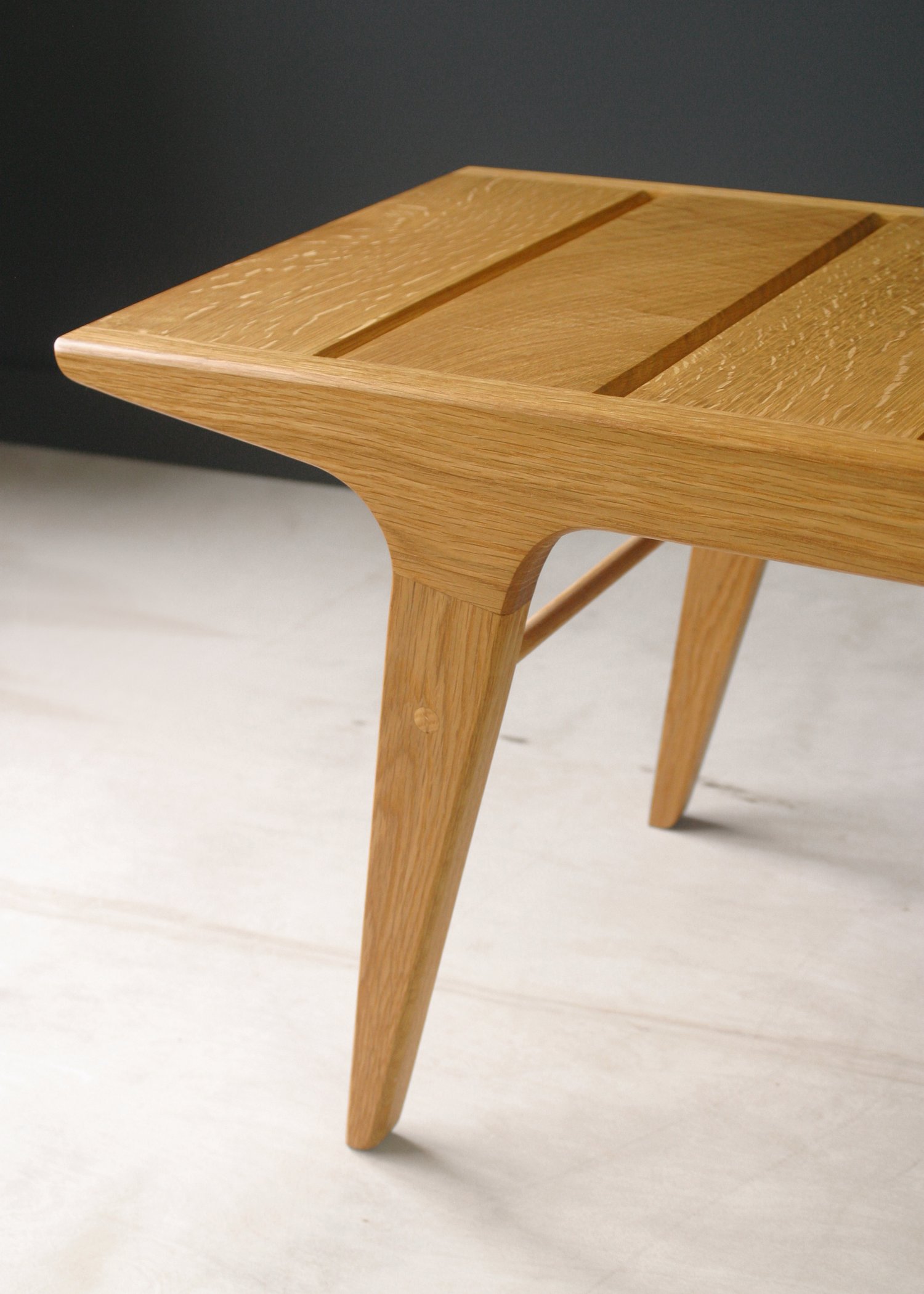 oak wood bench on Slat Bench In White Oak The Flotsam Furniture Works