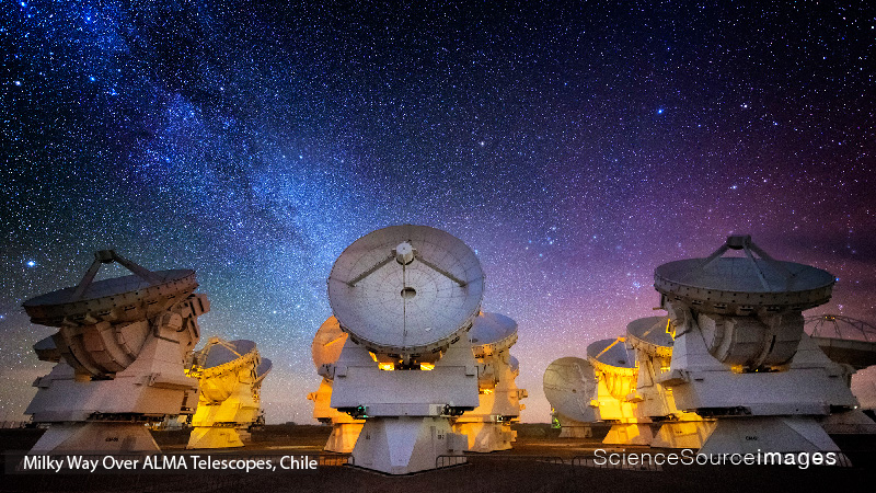 MILKY WAY OVER ALMA TELESCOPES, CHILE