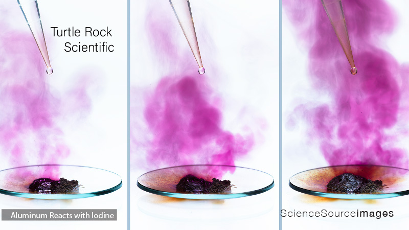 ALUMINUM REACTS WITH IODINE