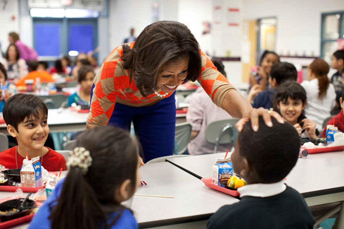 Michelle Obama Visits a School