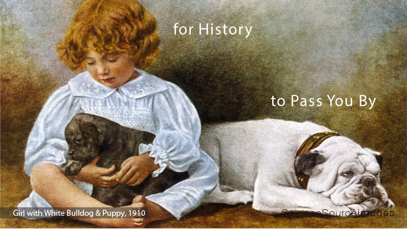 Vintage illustration of a girl and her dog 1829