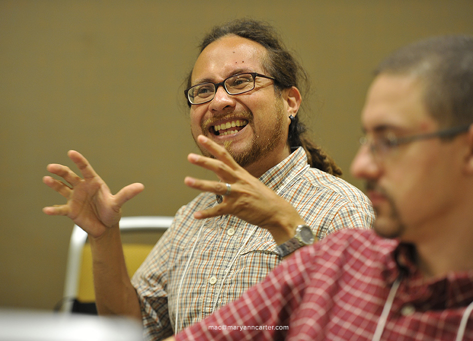  Alejandro Alfaro-Santiz of the Iowa District talks during the Congregational Development 101 seminar, at SCD in Indianapolis Thursday, August 13, 2015. 