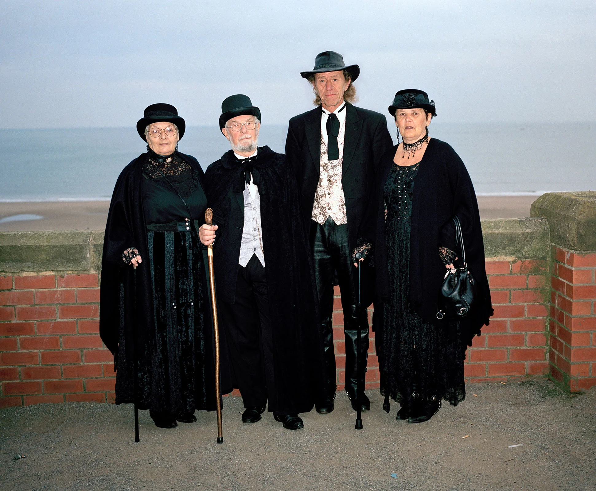 old goth group portrait at Whitby Goth weekend