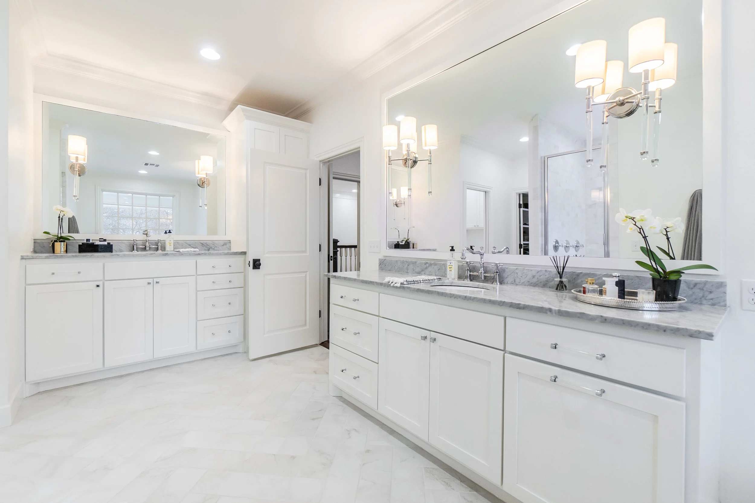 Master bath—notice his side is elevated.