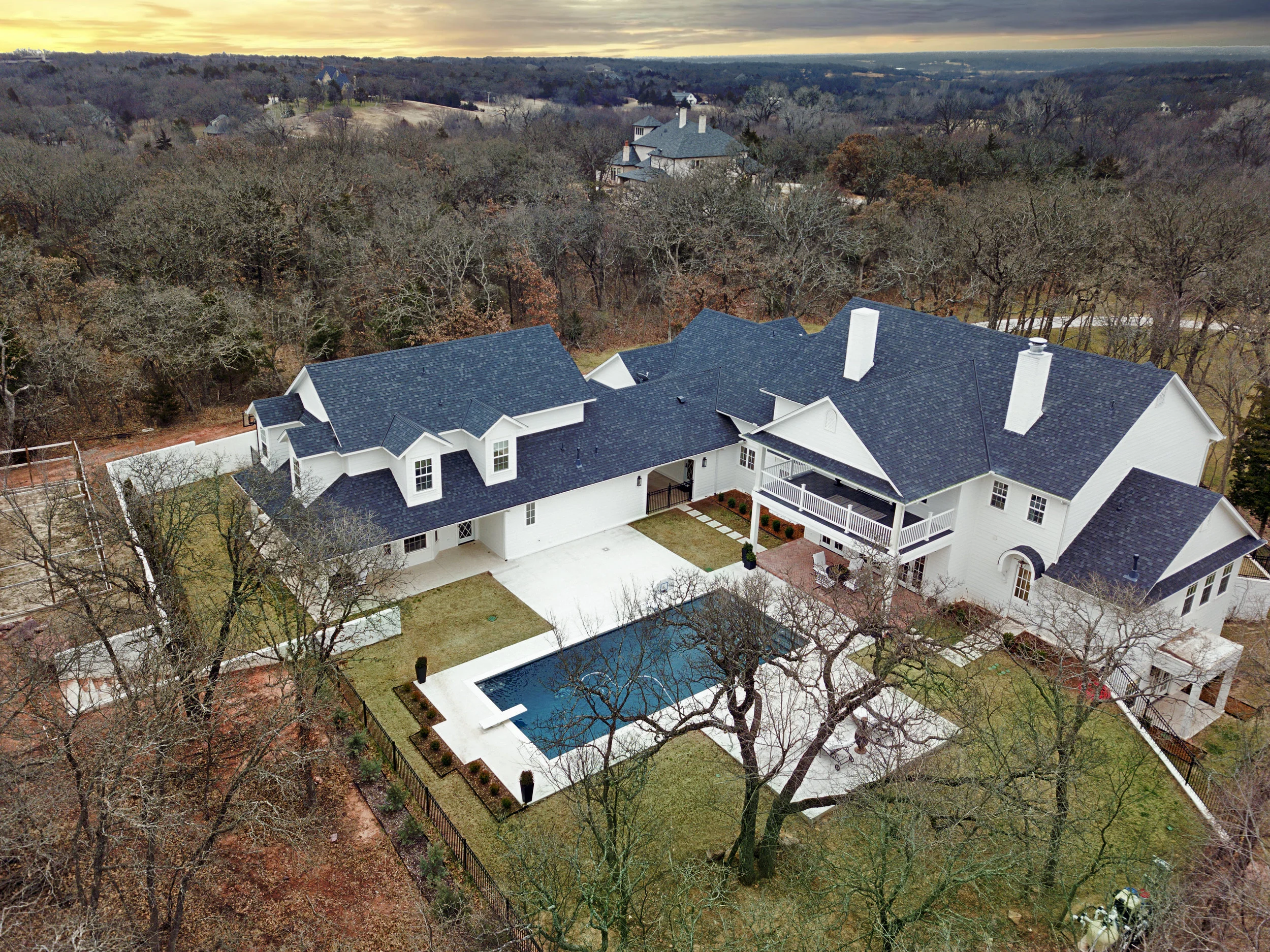 Winter drone shot. Not all of the property is in the photo.