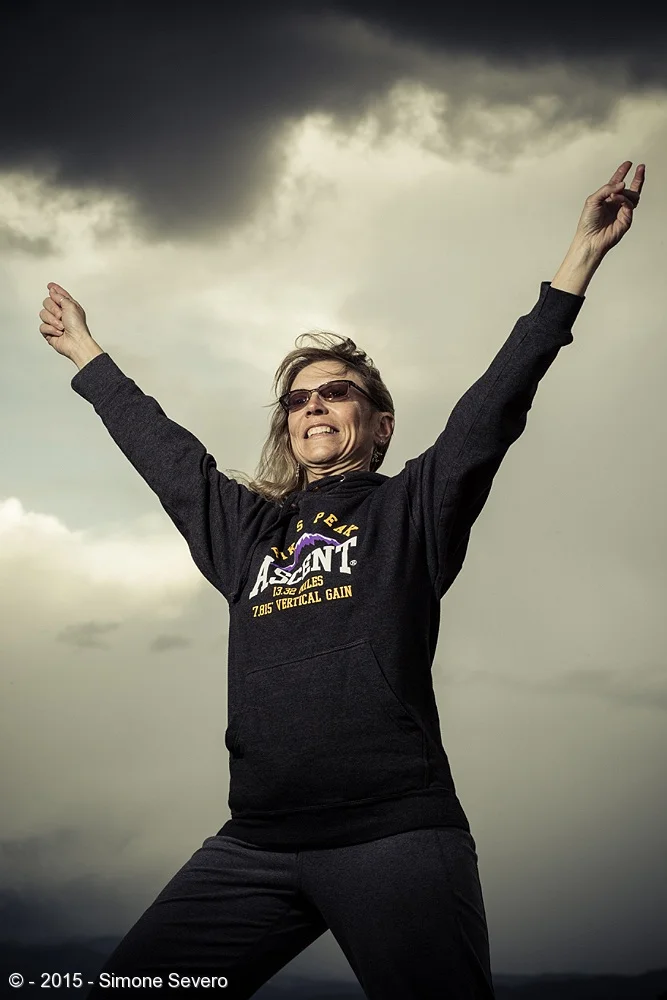 Doris is a runner so it was natural to try to portrait her in her environment. She did the ASCENT race and I knew I wanted her against the mountains or the clouds. I photographed the mountains a few moments before I met her to take her portrait, a b…