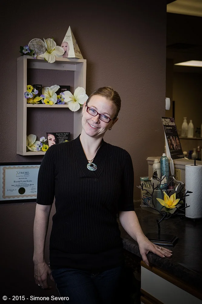 I met Krystal five minutes before this picture was taken. I had a cancelation and I knew I had to go all kinds of places asking people if they would be ok in being a volunteer for A Portrait a Day. She is also a hair stylist, and she graciously pose…
