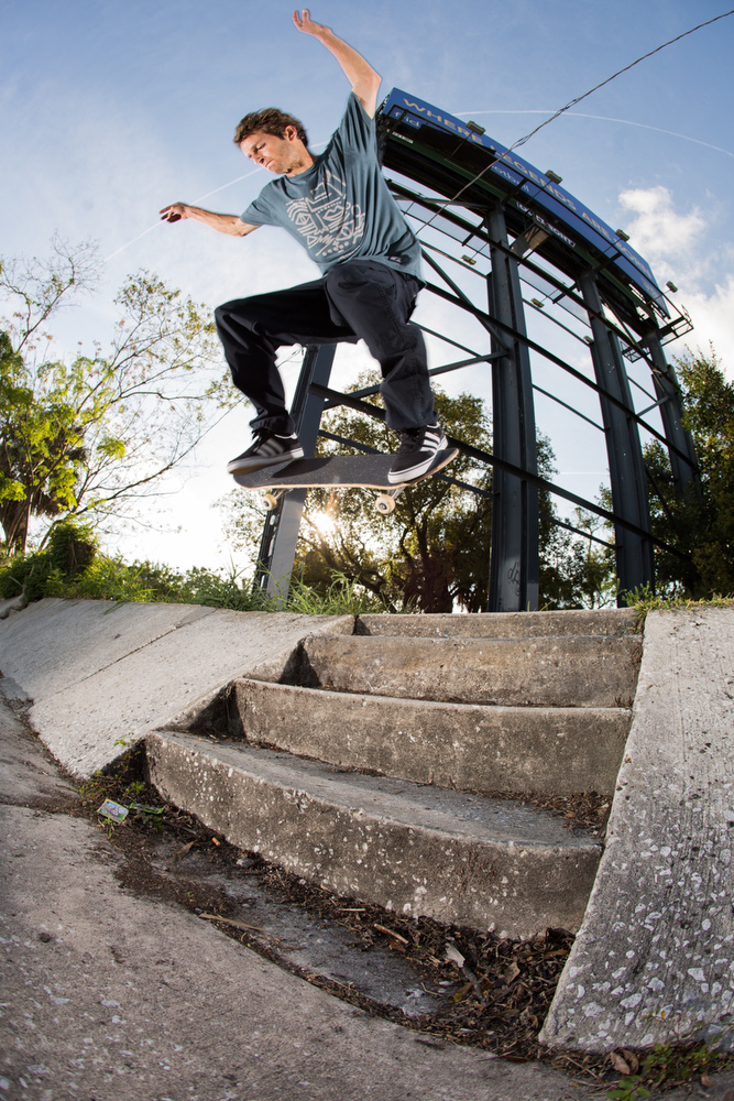 Jimmy Lannon-Switch ollies the ghetto gap in Tampa, FL. Photo by Jason Henry