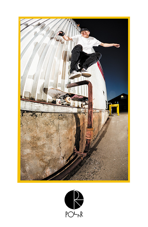 Backside 50/50 hippie jump in Malmo. Photo by Nils Svenson