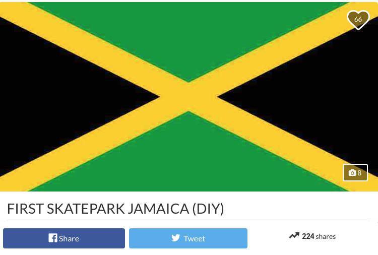  I‚Äôve been to Jamaica and tried to film there. It is NOT exactly a skater‚Äôs paradise. This girl is trying to change that and help get a skatepark built to bring the Jamaican skate community together. Let‚Äôs help her make it happen.  Click this link  or the image above to contribute to her Go Fund Me page. 