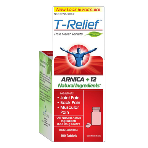 $15. T-Relief Commonly prescribed homeopathic supplement to aid in joint, back and muscle pain and inflammation.