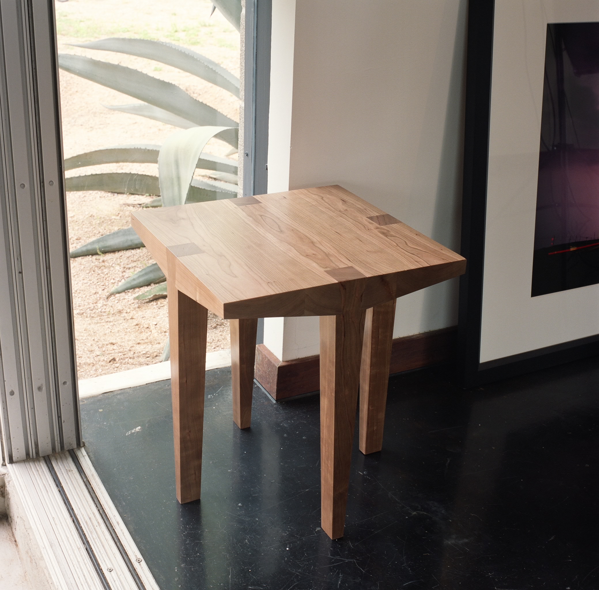 Chisel Small Square Table, cherry wood, 2005 Production prototype 18"w x 18"d x 21"h Photo by Leon Alesi