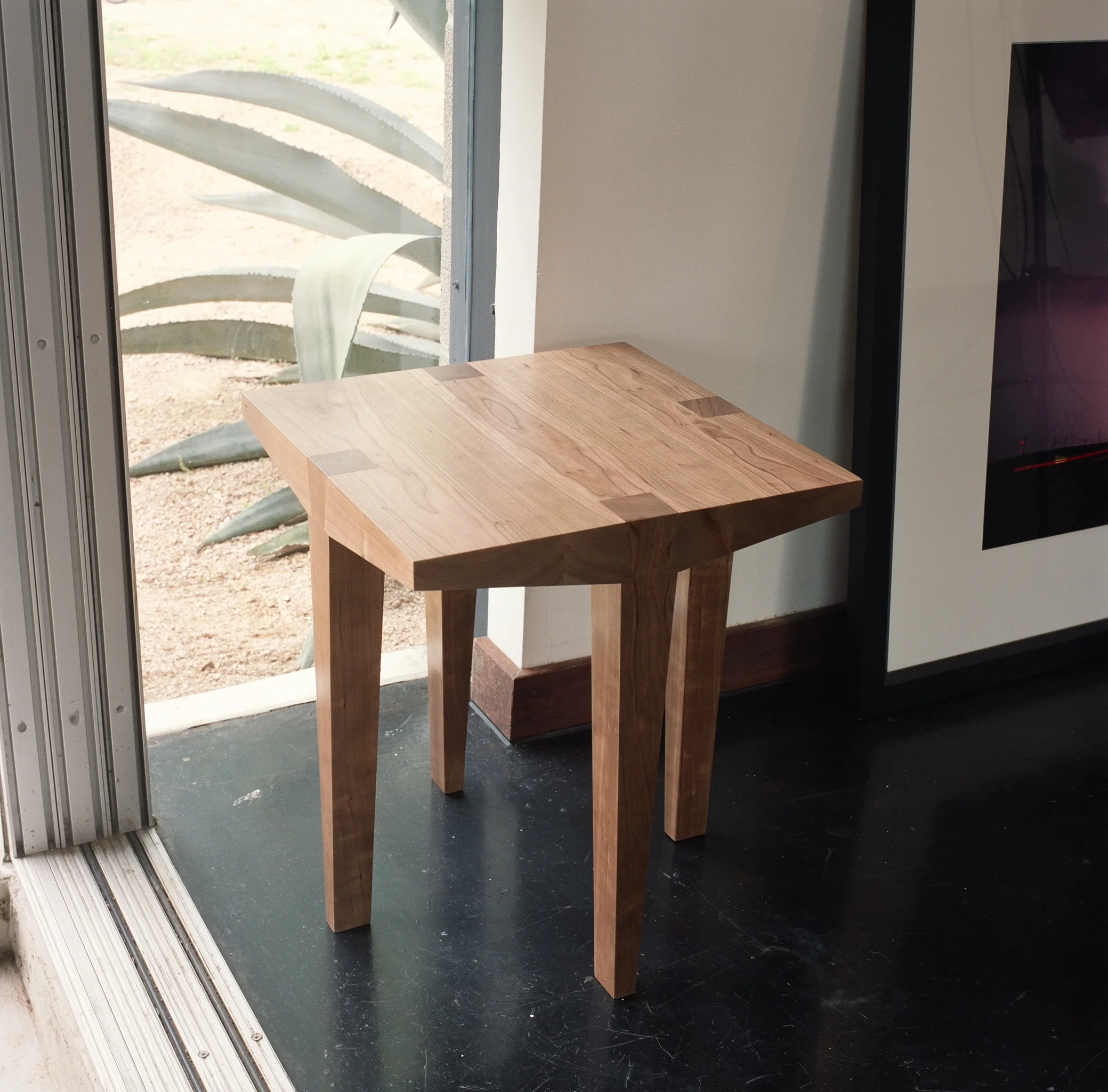 Chisel Small Square Table, cherry wood, 2005 Production prototype 18"w x 18"d x 21"h Photo by Leon Alesi