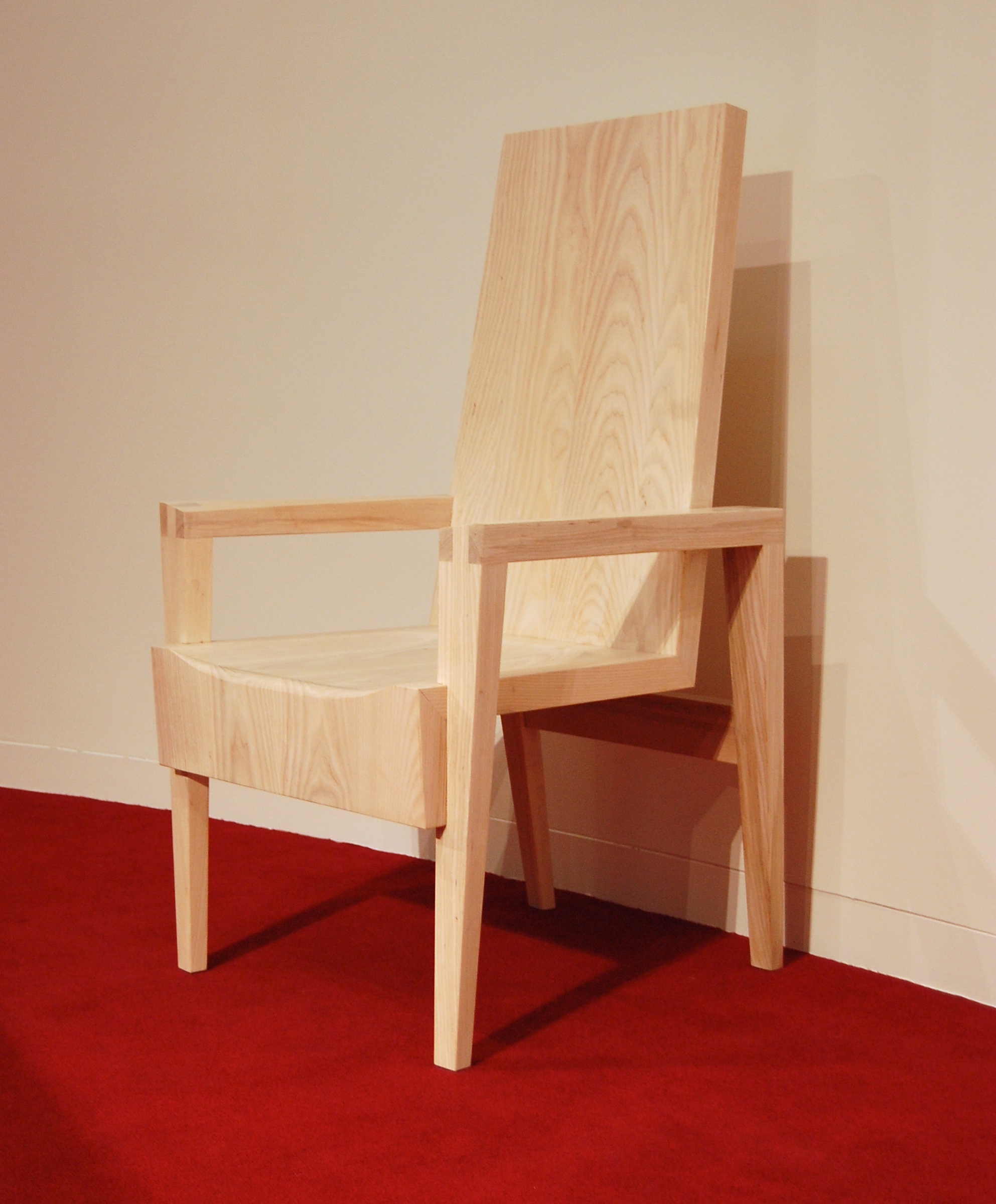 The Presider’s Chair was made of southern ash lumber to match the congregation pews.
