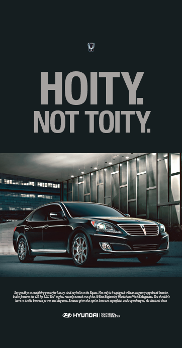 Hyundai Equus "Hoity Not Toity" Newspaper