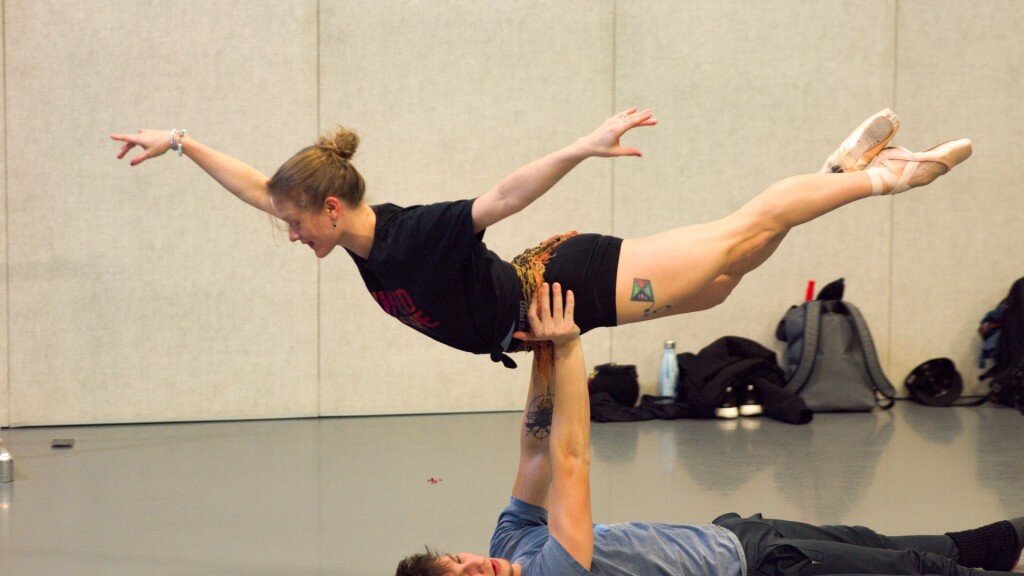 A rehearsal still from Stephanie's interpretation of Romeo & Juliet for Charlotte Ballet. Photo by James Wiley