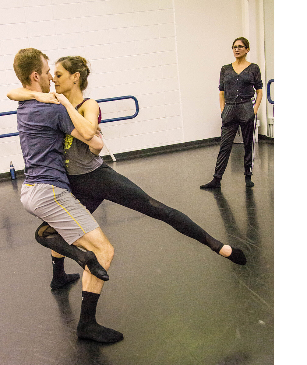 Choreographer Stephanie Martinez works in rehearsal with artists of Dance Kaleidoscope. Photo by Crowe's Eye Photography