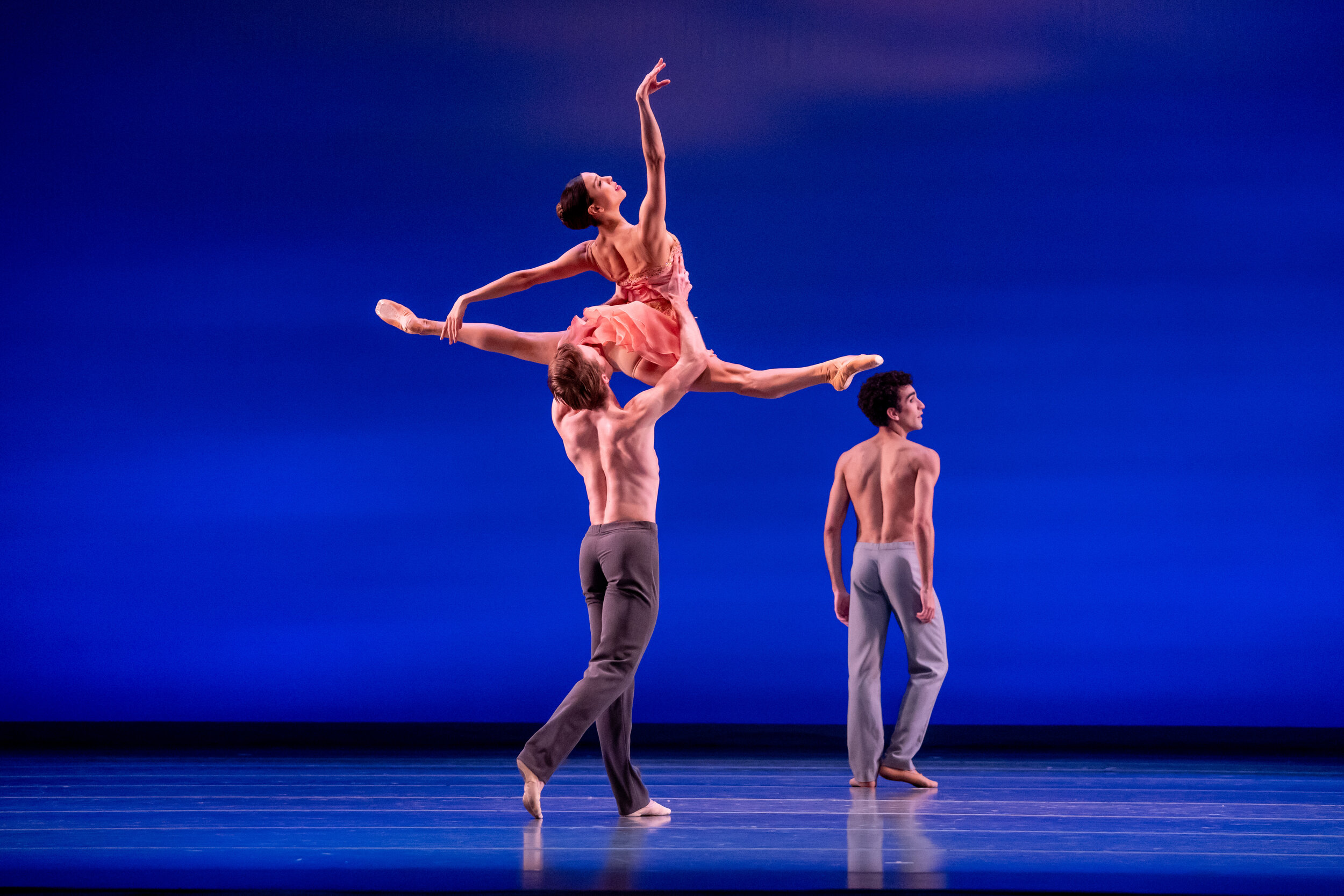 Joffrey Artists Stefan Goncalvez, Anais Bueno and Edson Barbosa in Stephanie Martinez's "Bliss!". Photo by Cheryl Mann