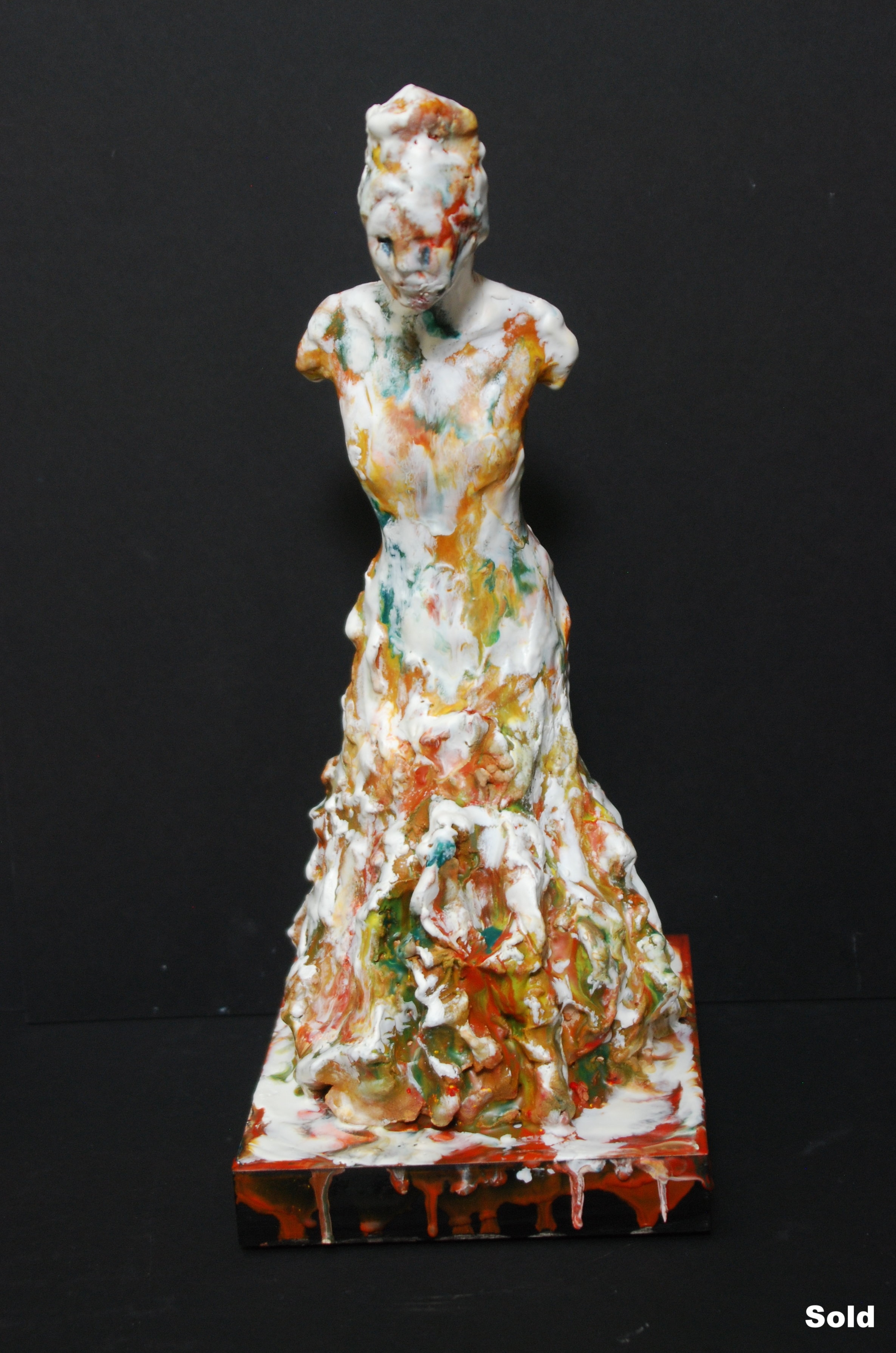 Dance of Fire, Ceramic with Encaustic