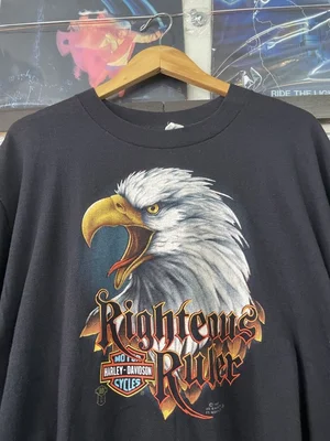 Vintage Harley Davidson 3D Emblem Tee — 1 Look Vintage