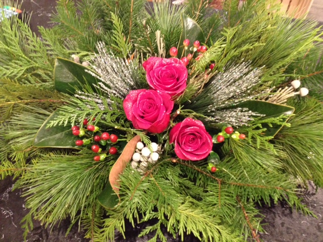 Christmas roses centrepiece