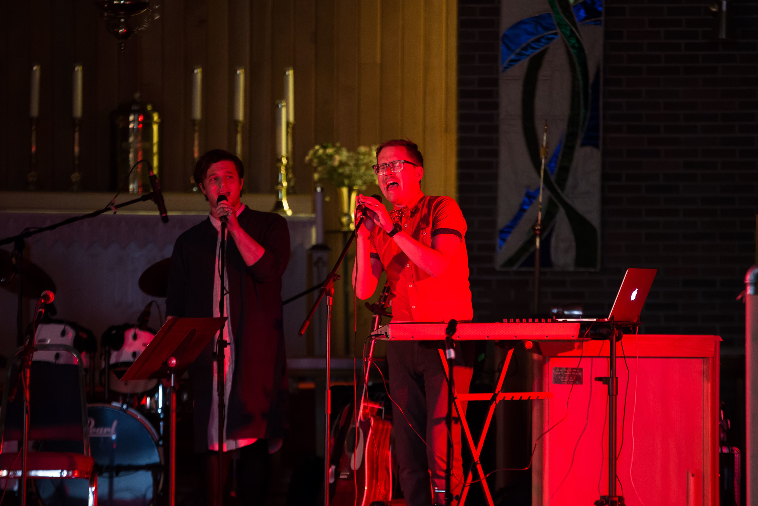 Brook Biggin and Dave Von Bieker belt it out while Brook wonders about Dave's health