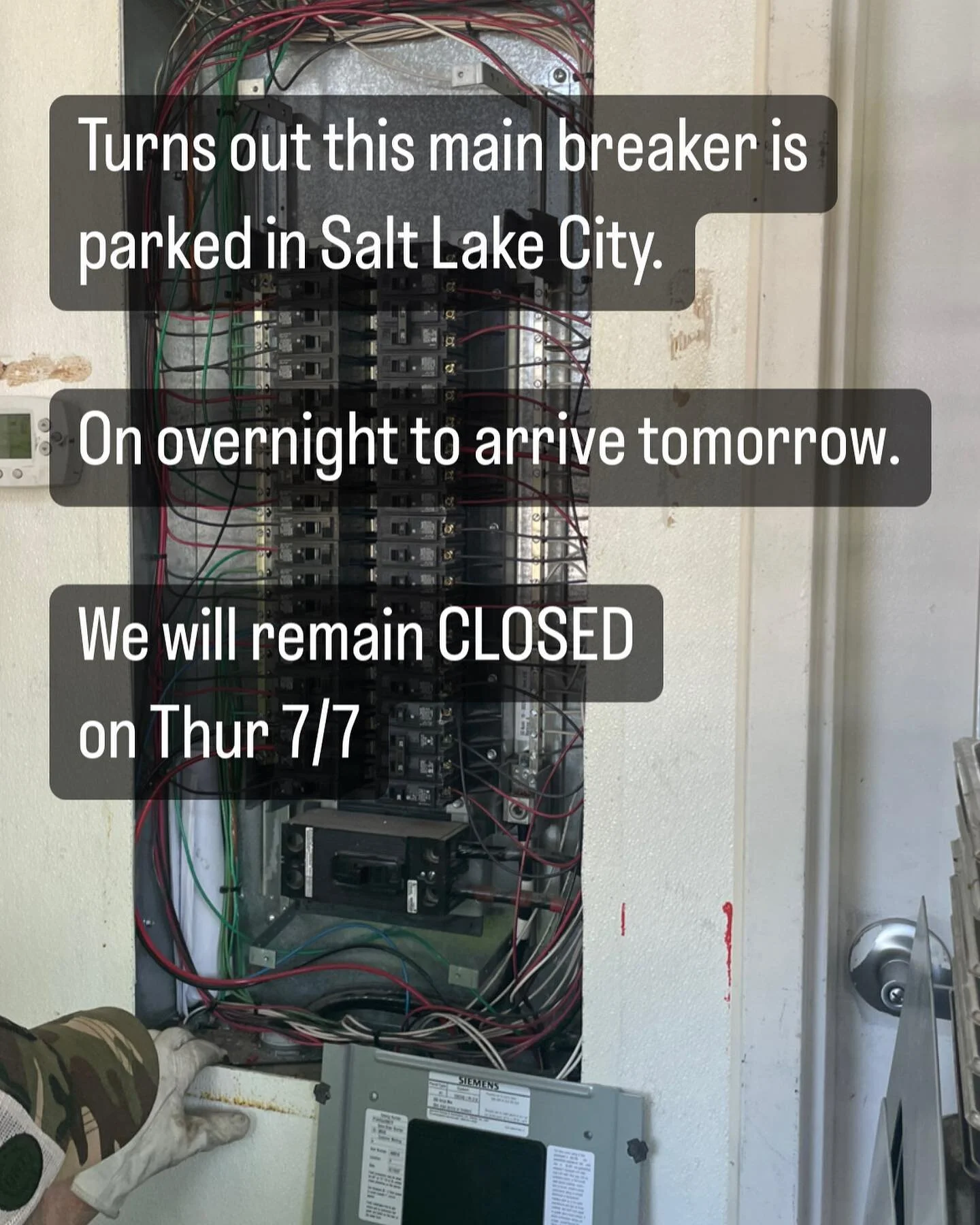 Update: due to our elect part being out of state we won’t be live till late tomorrow.  Thurs 7/7 at Goddard will remain CLOSED.  Highly likely Friday service will happen.  Depending. How much prep we can get done once we’re live. 
Remembe