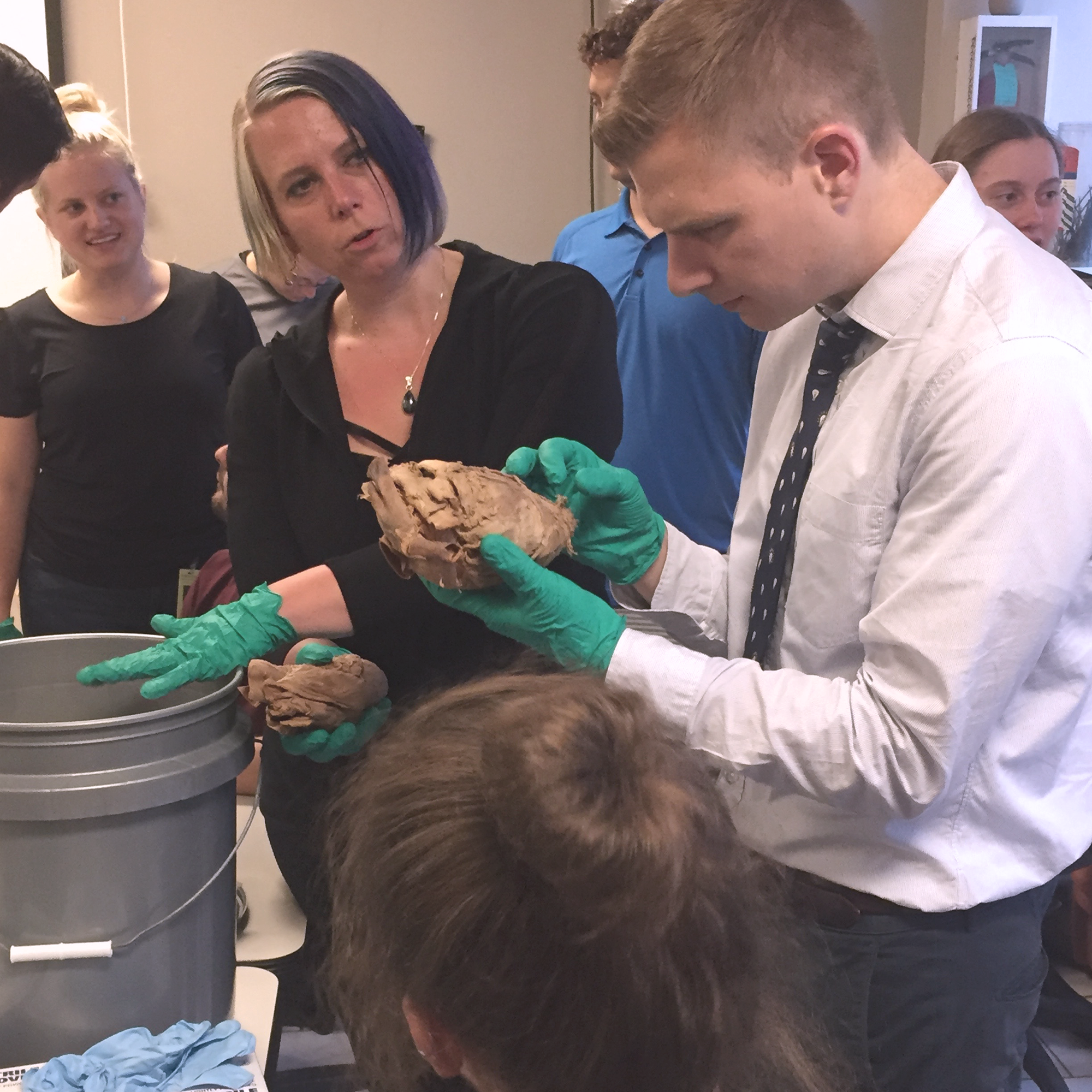 Dr. Sarah Werning talks with students about the heart and its amazing capabilities.