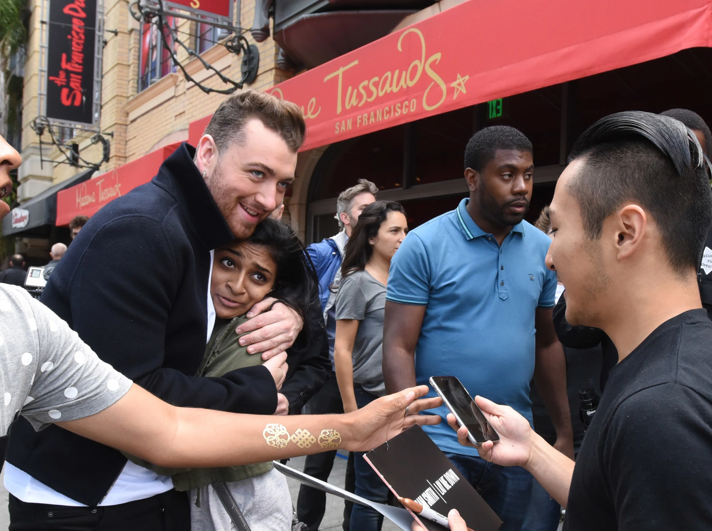  Grammy winning singer Sam Smith greets fans before his wax likeness is unveiled at Madame Tussauds in San Francisco 