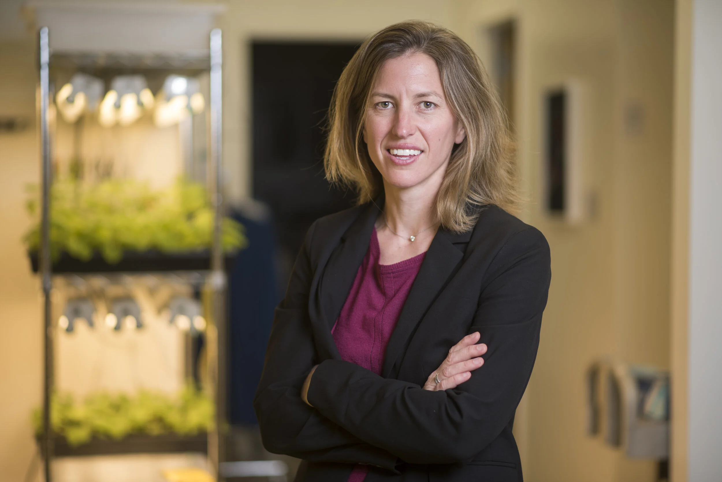   Elizabeth Sattely, Associate Professor of Chemical Engineering,   Fellow, Stanford ChEM-H Institute, in her lab, 2018.  