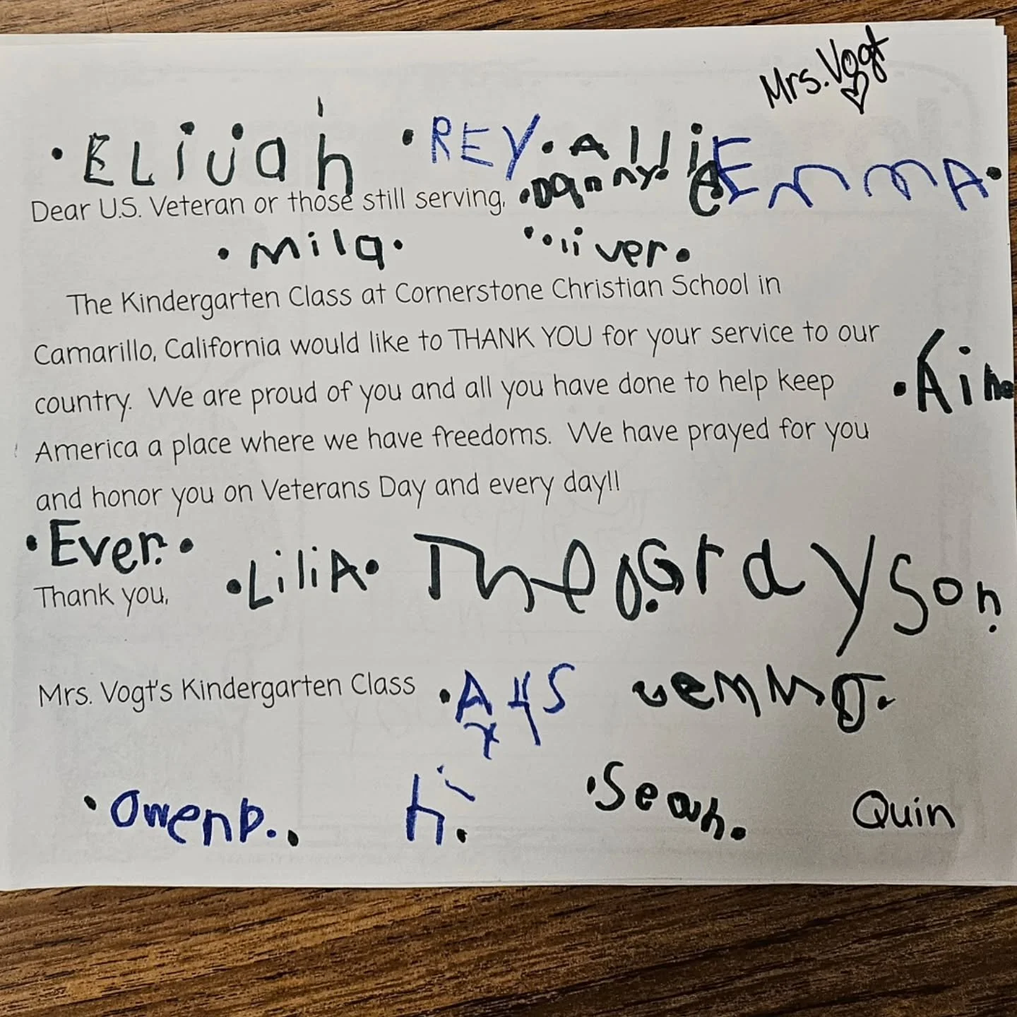 Happy Veterans Day from our Kindergarten class🇺🇸 swipe to see some of the Veterans in their lives ❤️