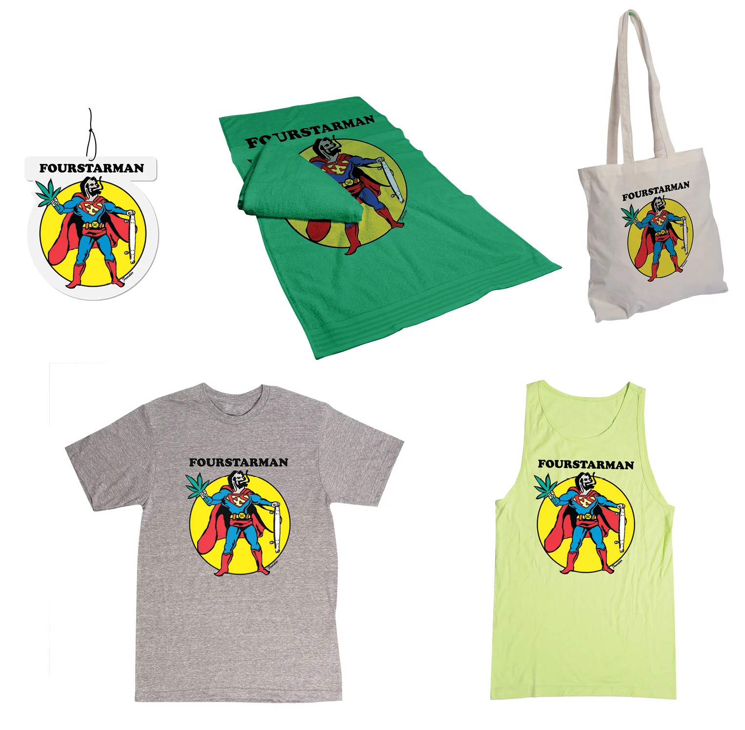 "FOURSTARMAN" superhero graphic for Fourstar Clothing