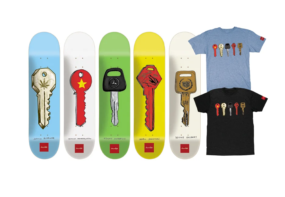 Chocolate Skateboards "Key" series skateboard decks