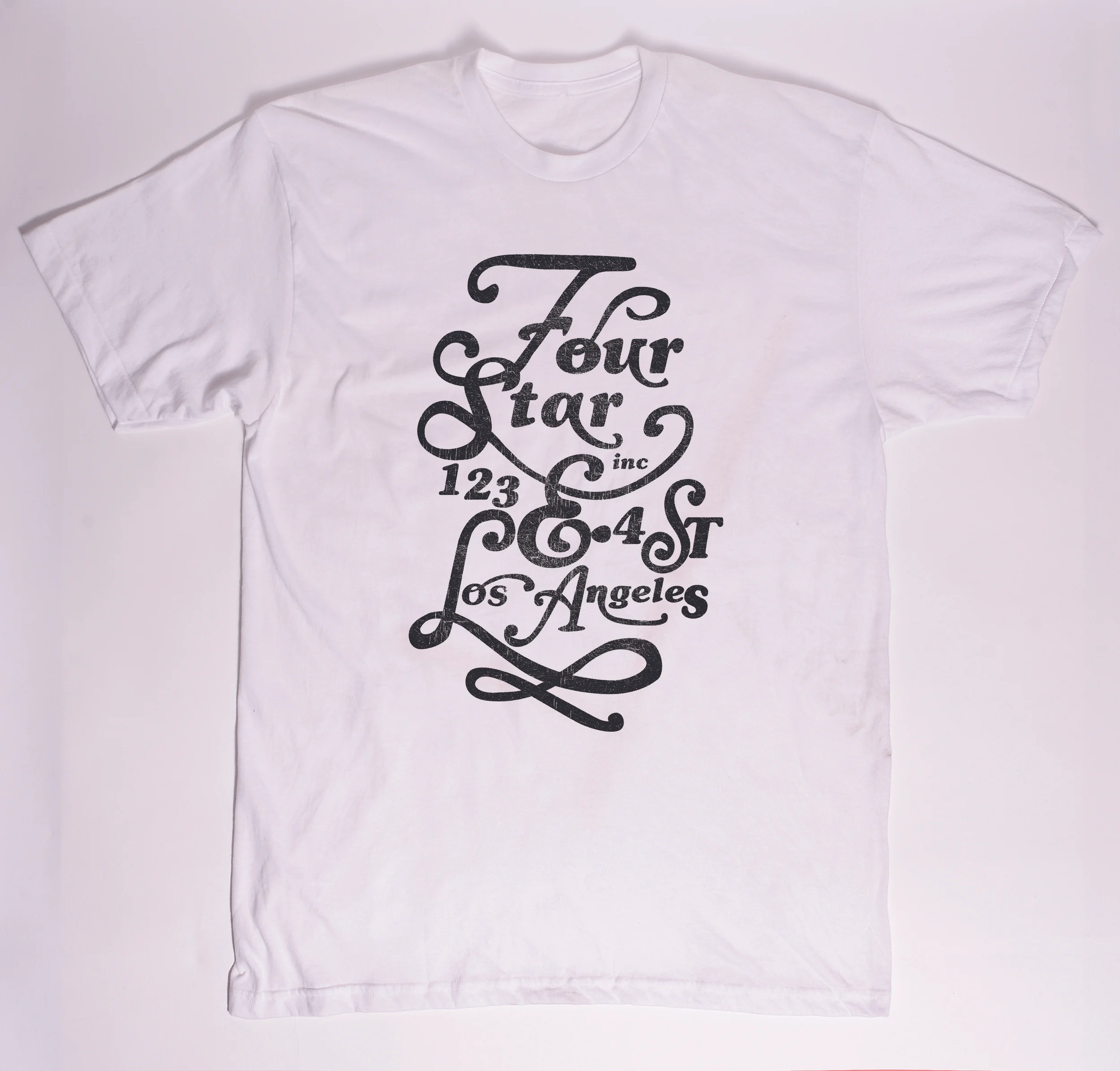 Custom type for Fourstar Clothing Company t-shirt graphic 