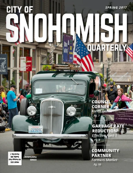 Published on the cover of "City of Snohomish Quarterly Magazine"
